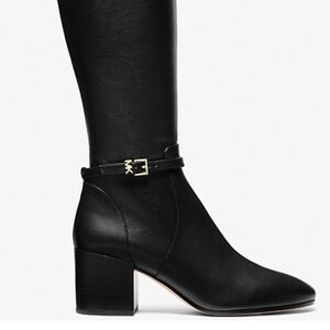 Michael Kors Ella Block Heel Black Boots Size  6.5
